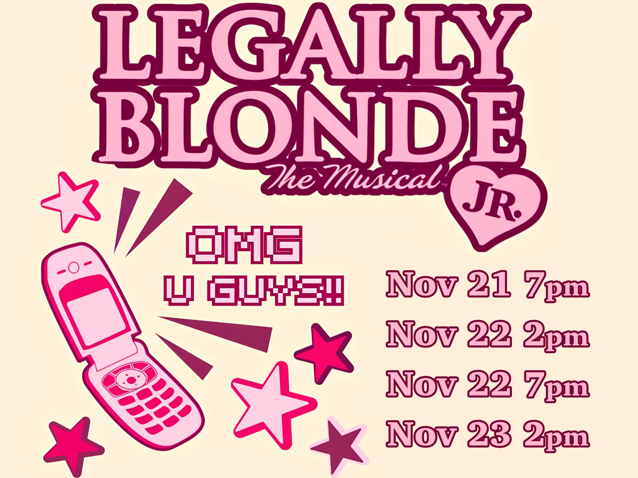 OMG u guys!! Legally Blonde Jr is almost here!