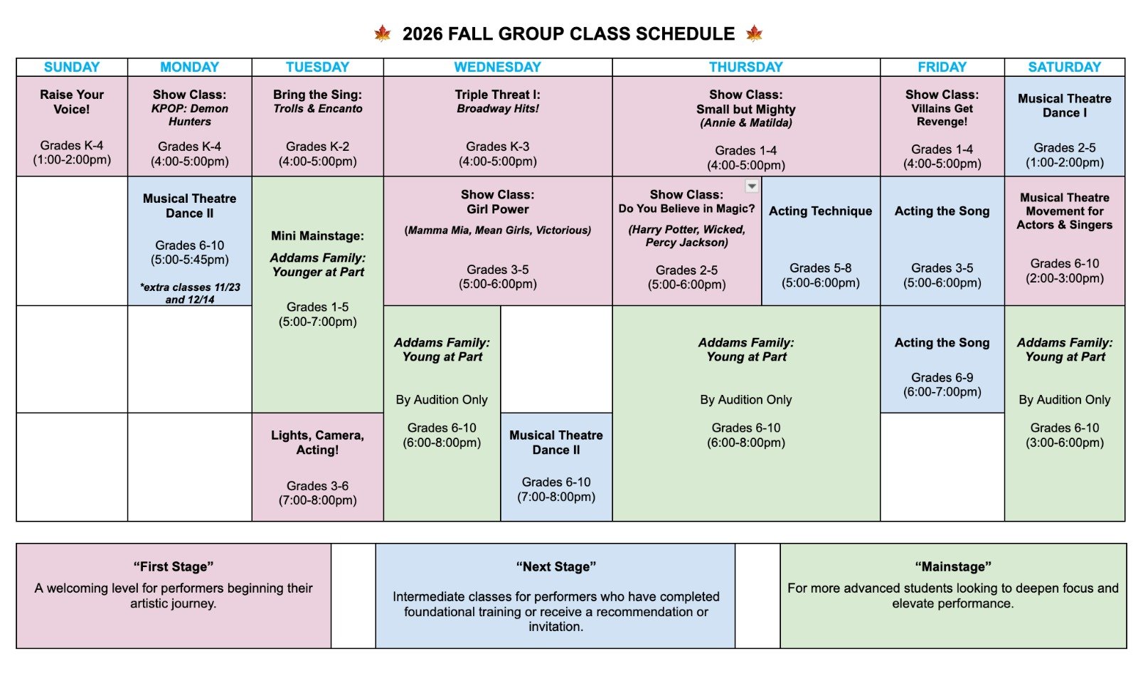 Group Class Schedule